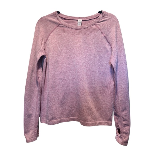 90 Degree By Reflex Tops - 90 DEGREES Seamless Zaia Long Sleeve Active Sporty Pink Top With Thumbholes XL
